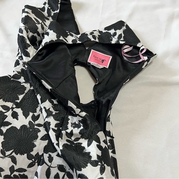 New Kate Spade Floral Soirée Dress- Black and White - Size OO - Picture 7 of 14
